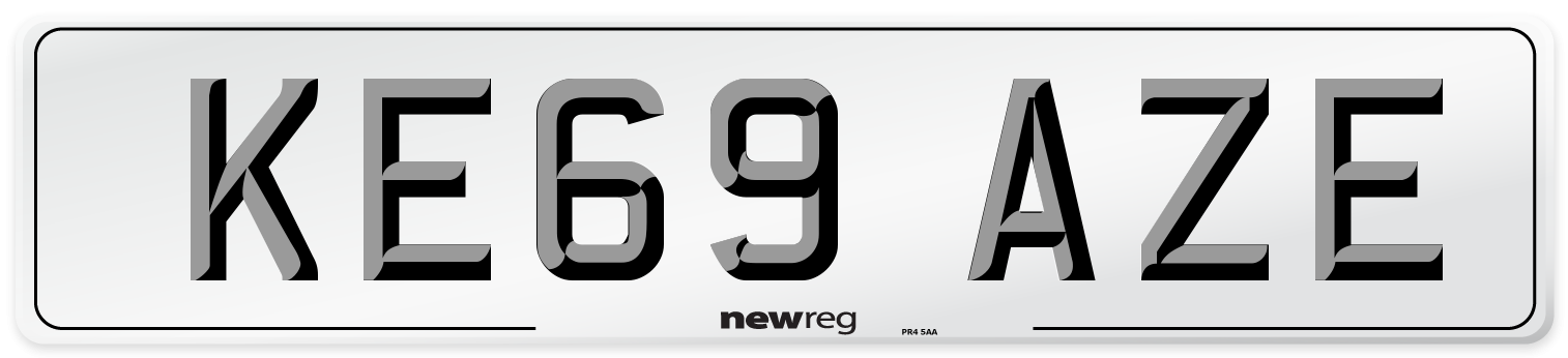 KE69 AZE Number Plate from New Reg